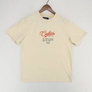 Cookies‎ T-Shirt Mens M Cream Graphic Print Short Sleeve Casual Streetwear
